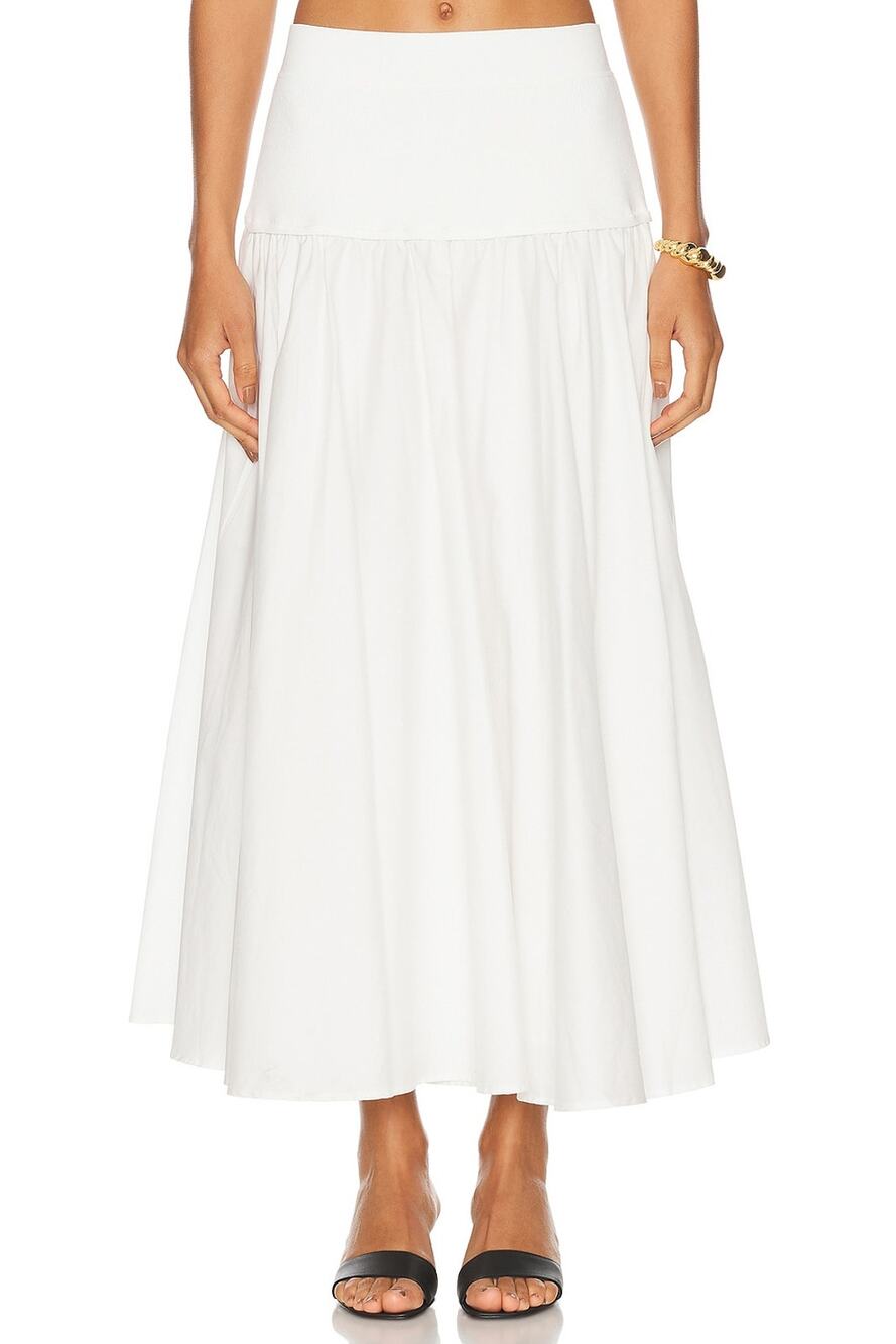 Simkhai Elegant White Stella Maxi Skirt Size XS